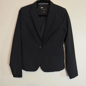 Banana Republic Blazer Sz 4 Womens Classic Fit Italian Wool Blend Black Washable